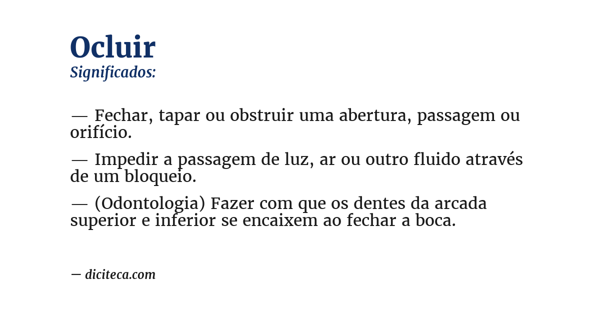 Significado de ocluir