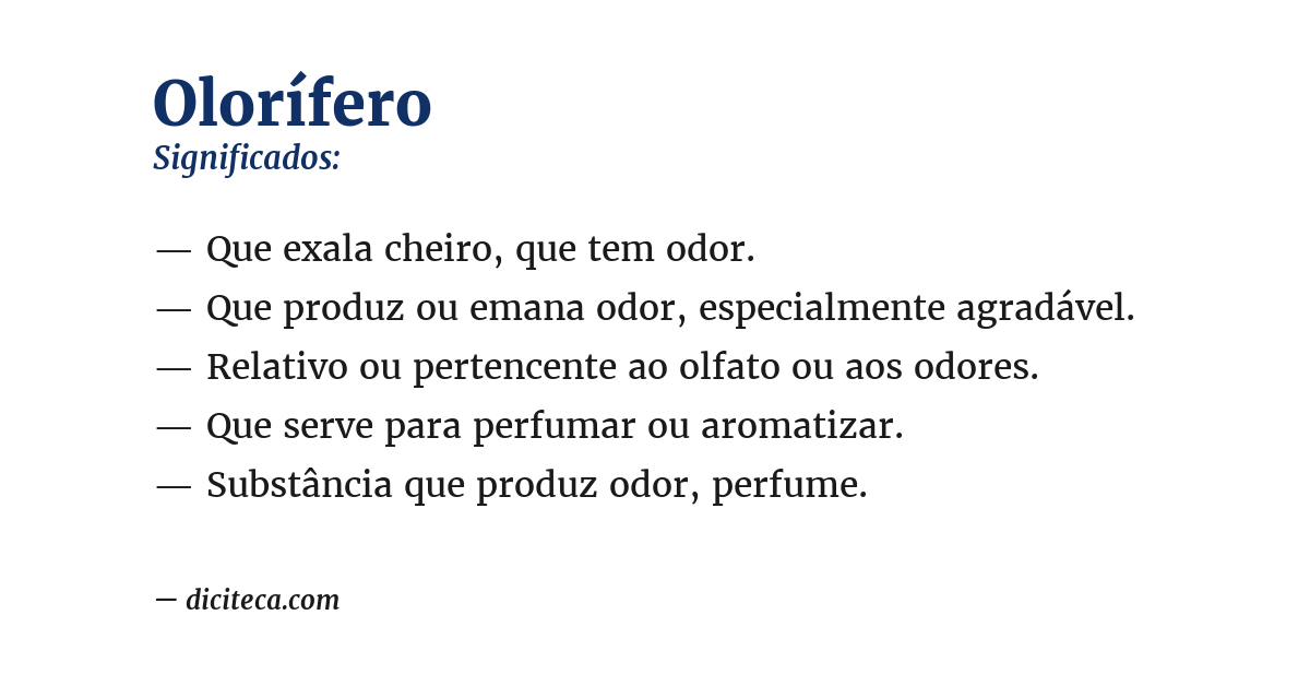 Significado de olorífero