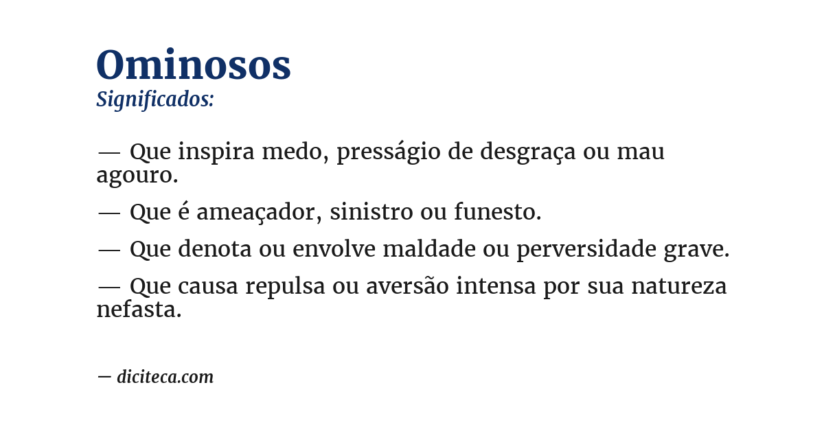 Significado de ominosos