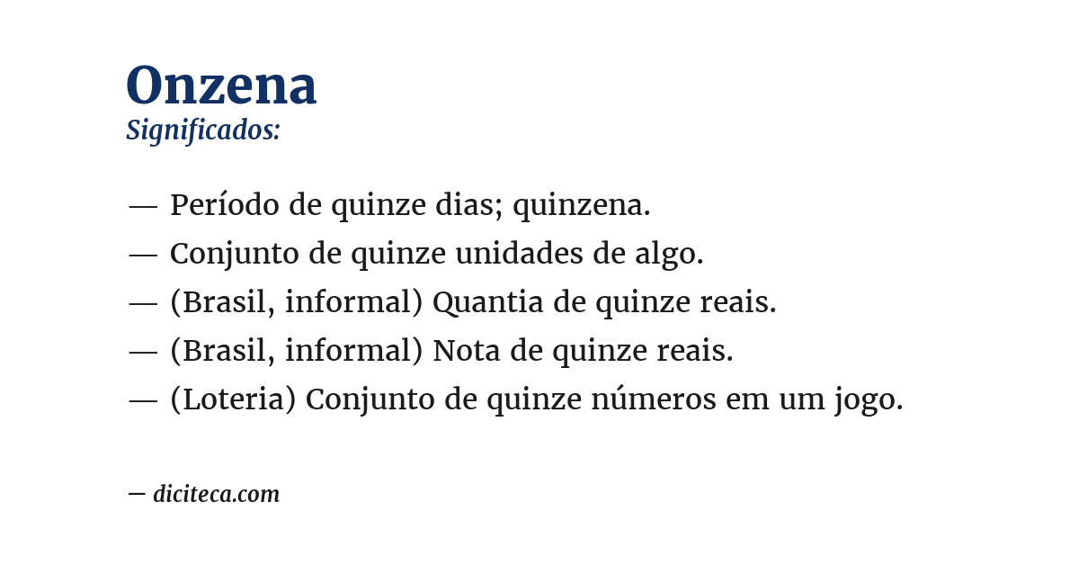 Significado de onzena