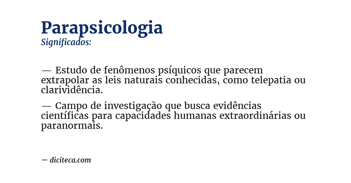 Significado de parapsicologia