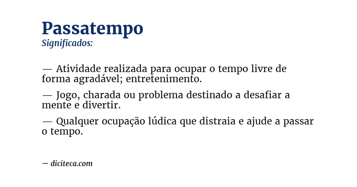 Significado de passatempo
