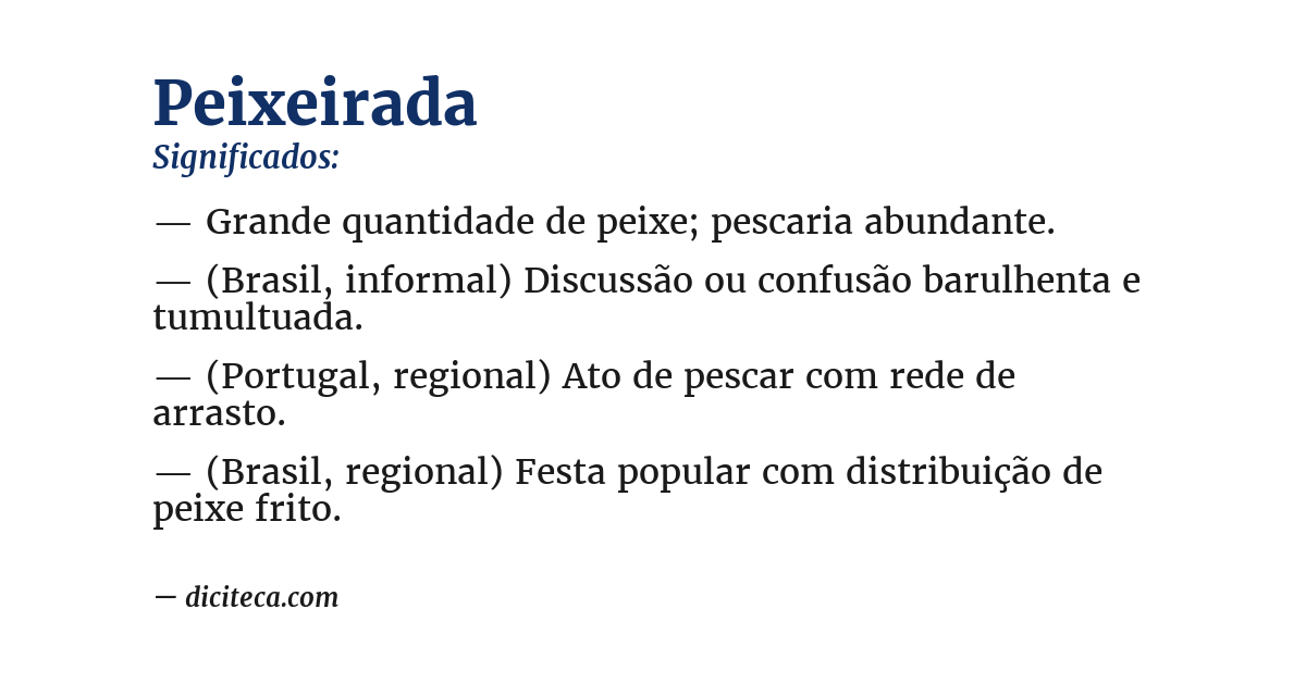 Significado de peixeirada