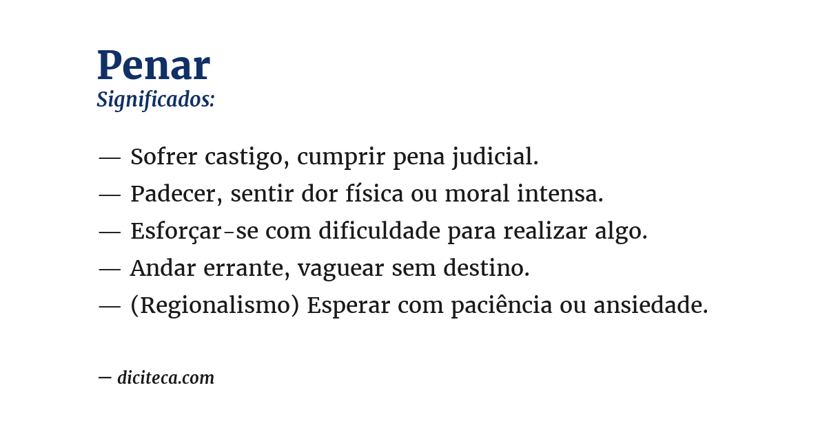 Significado de penar