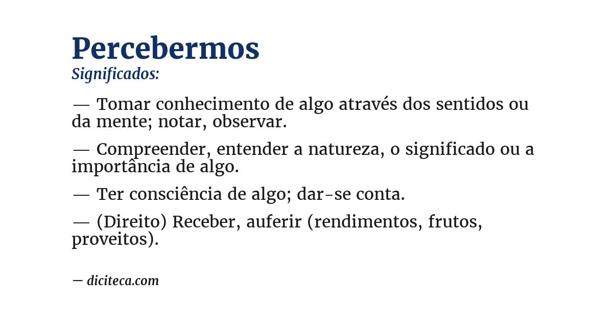 Significado de percebermos