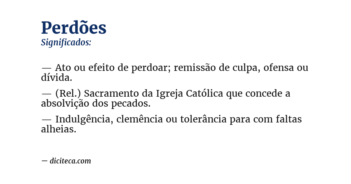 Significado de perdões