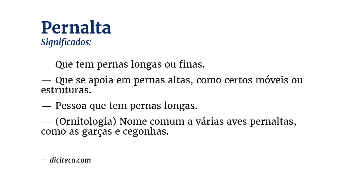 Significado de pernalta