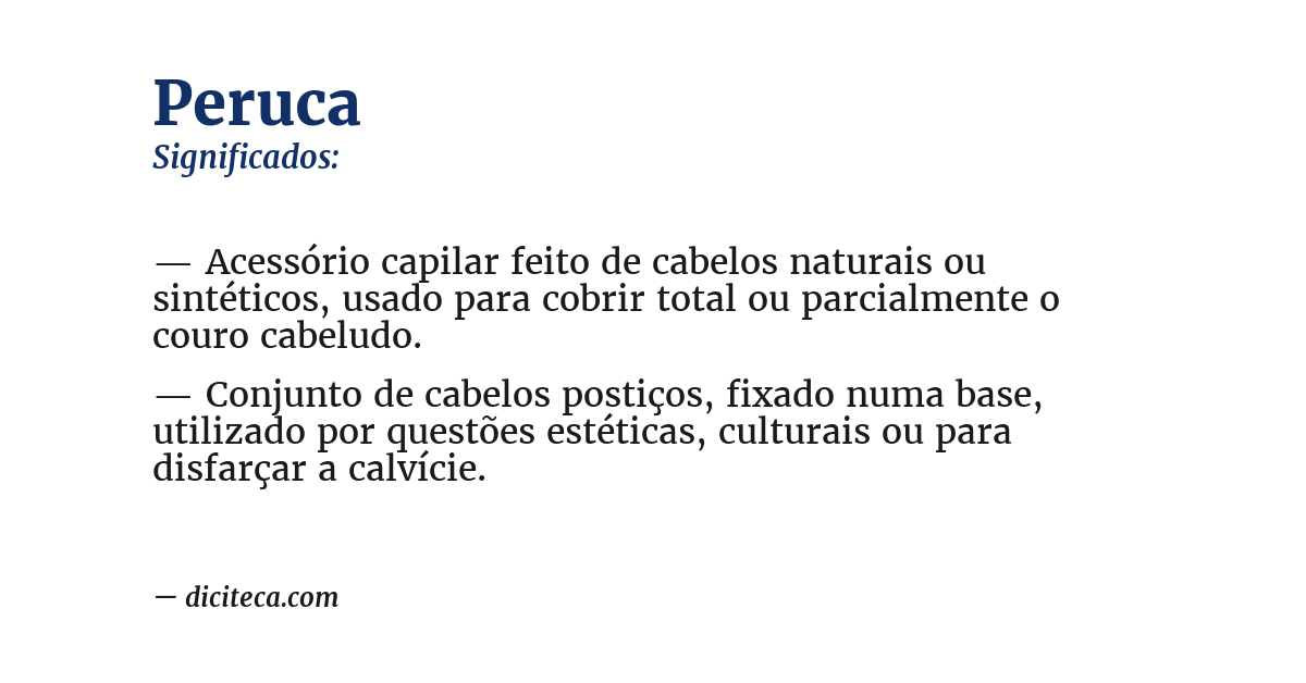 Significado de peruca