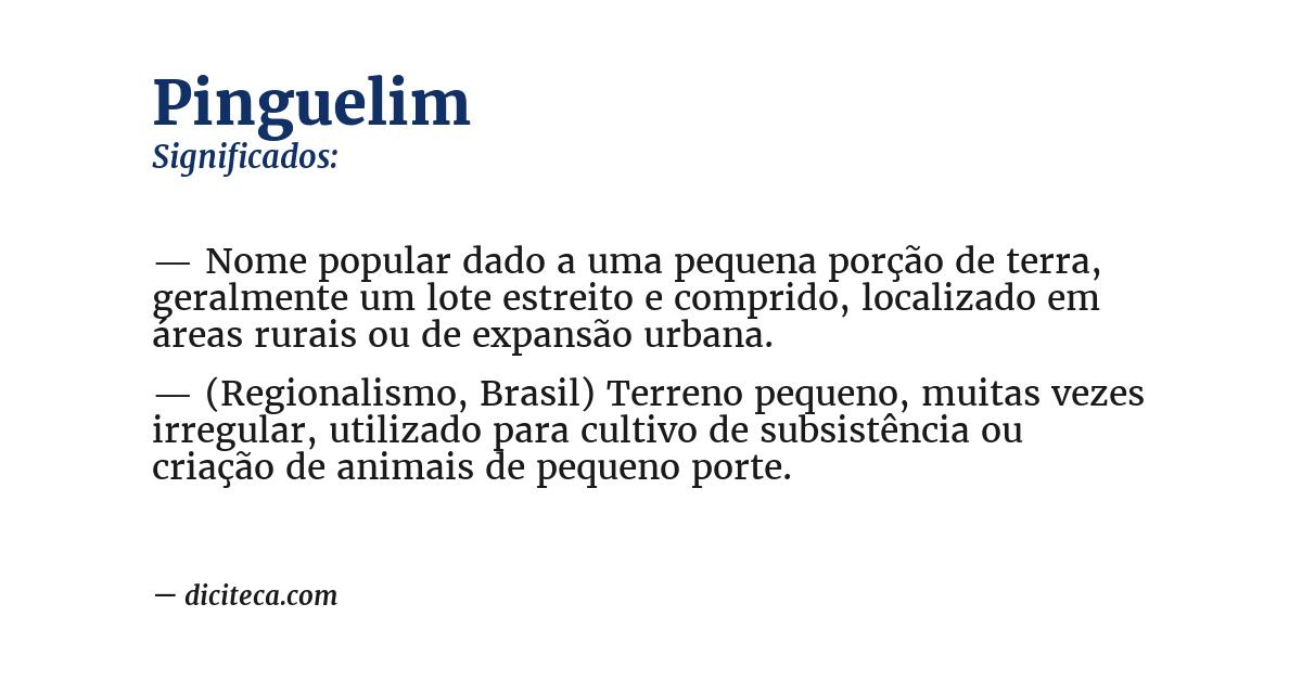 Significado de pinguelim