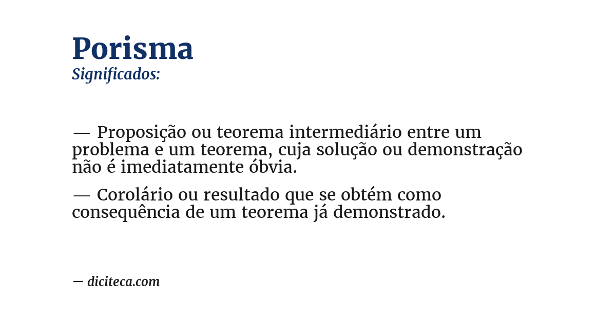 Significado de porisma