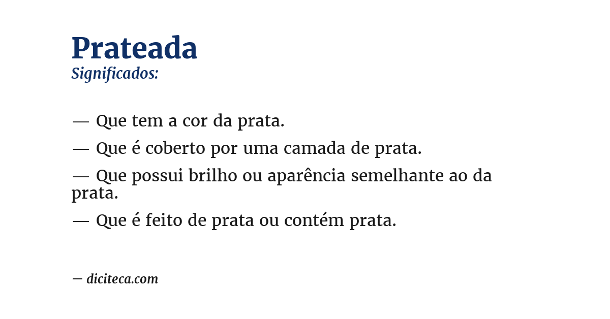 Significado de prateada