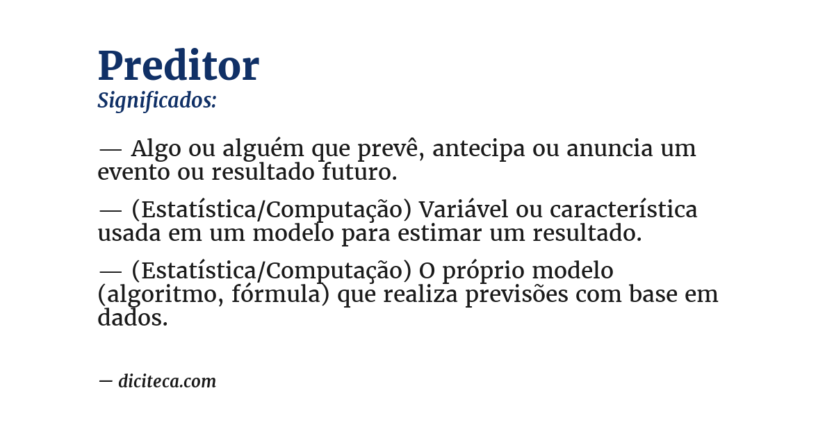 Significado de preditor