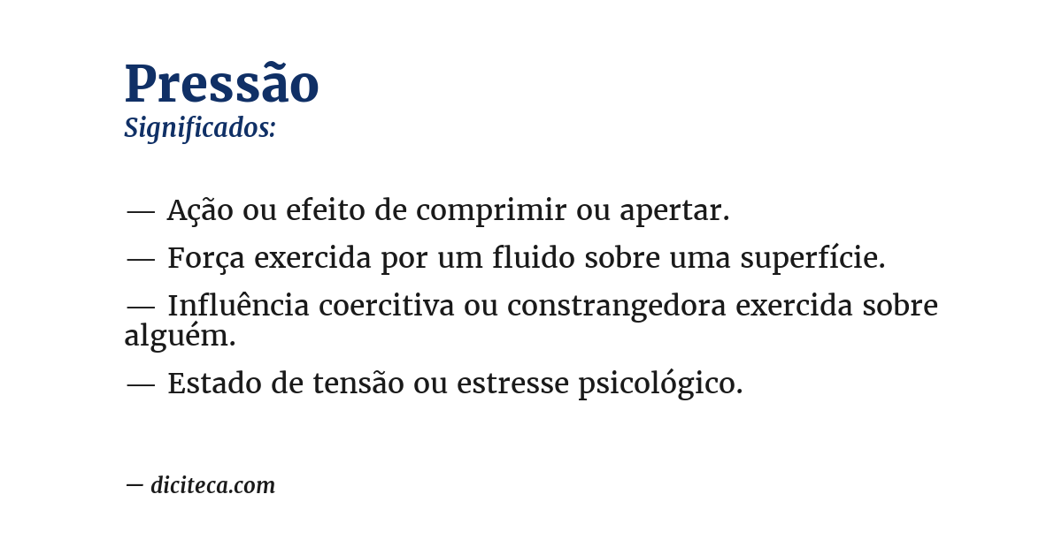 Significado de pressão