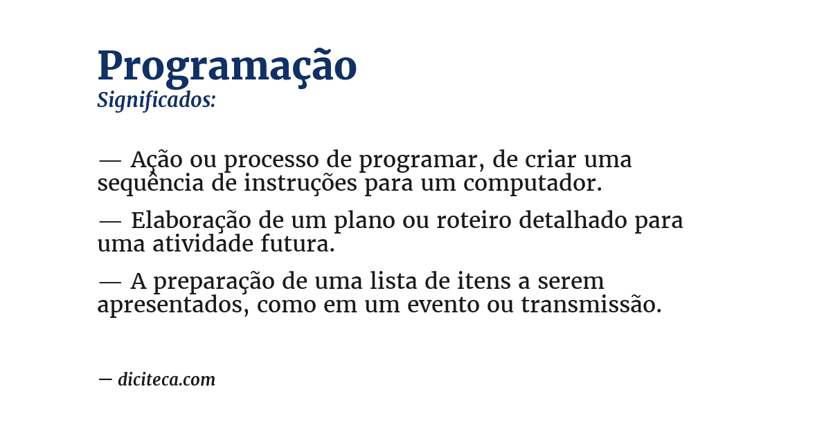 Significado de programação