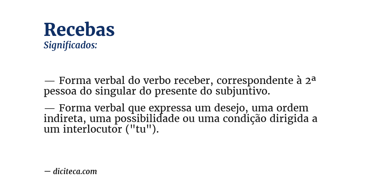 Significado de recebas