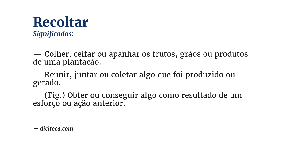 Significado de recoltar