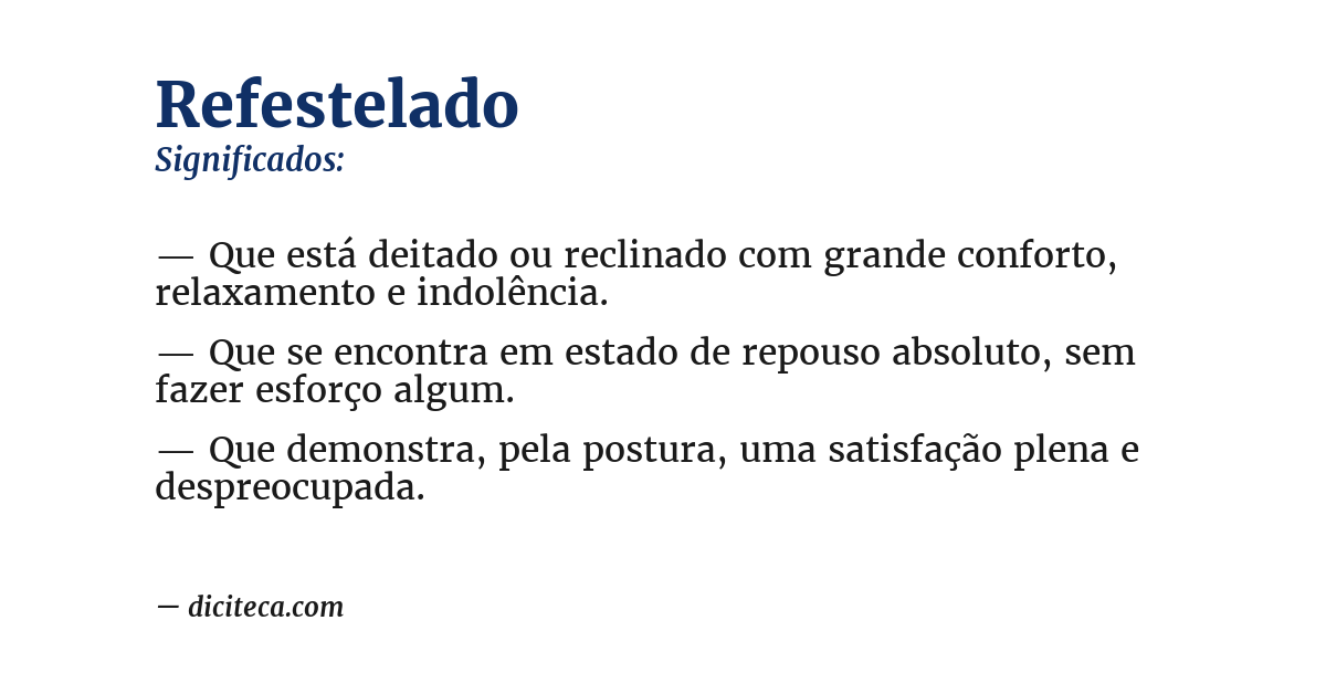 Significado de refestelado