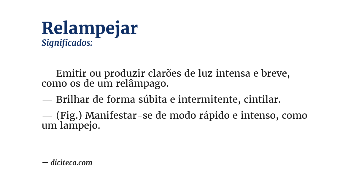 Significado de relampejar