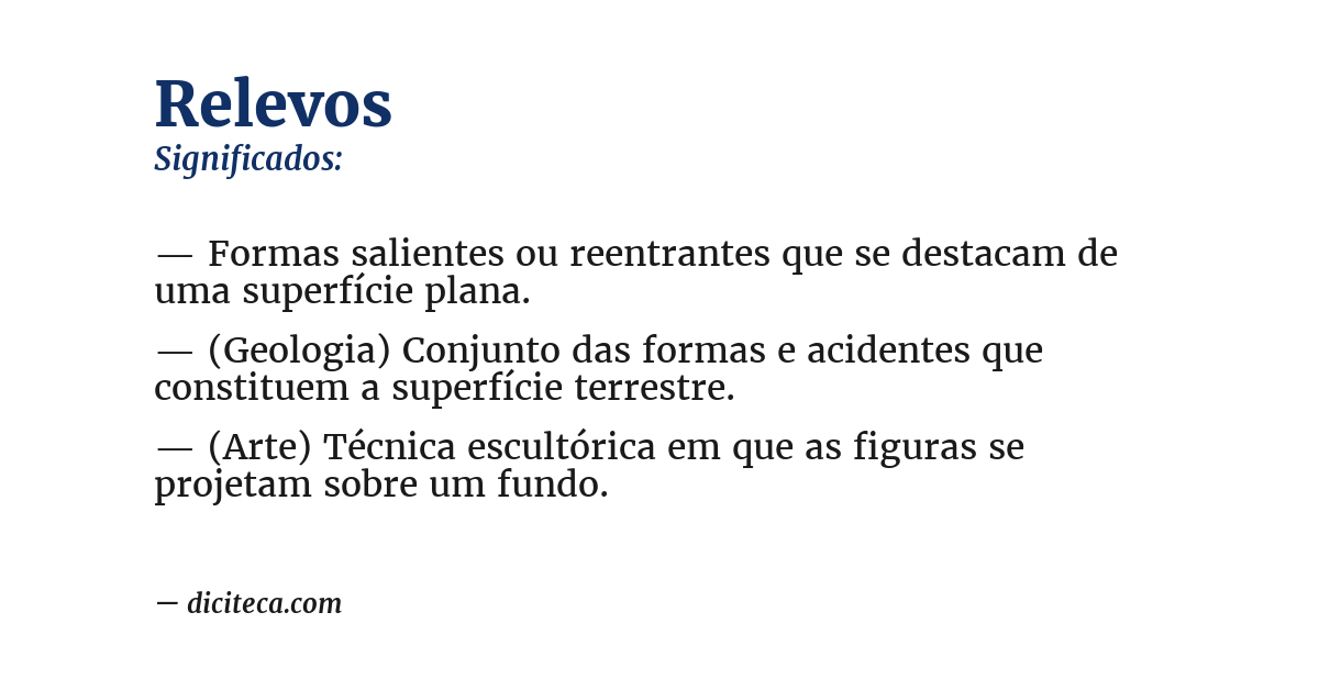 Significado de relevos