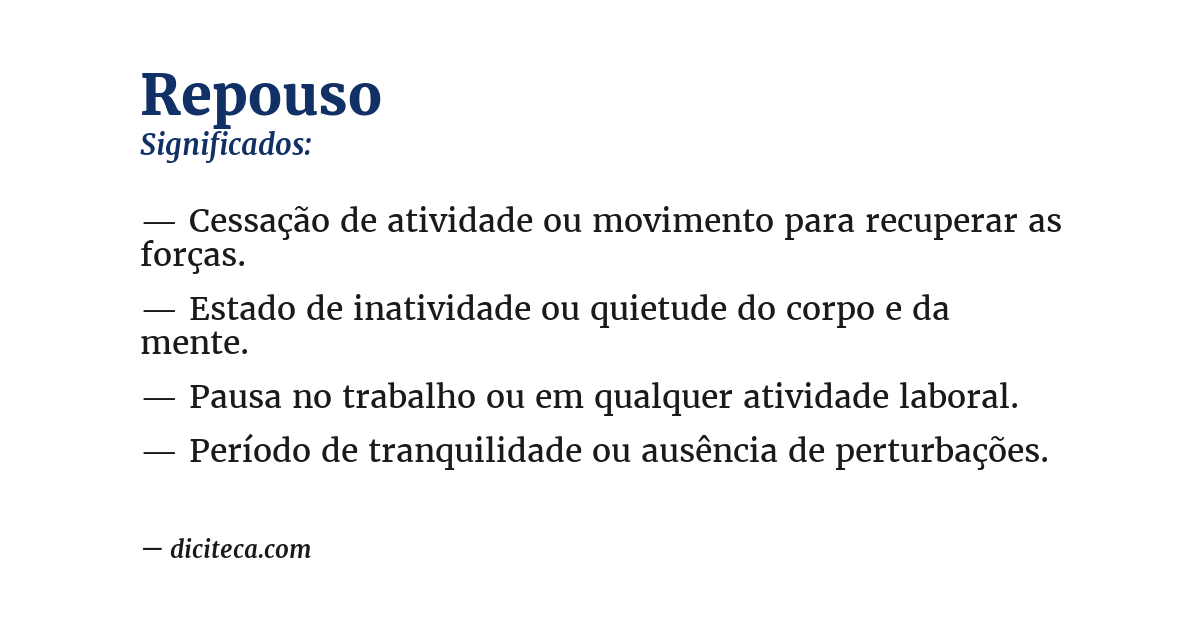 Significado de repouso