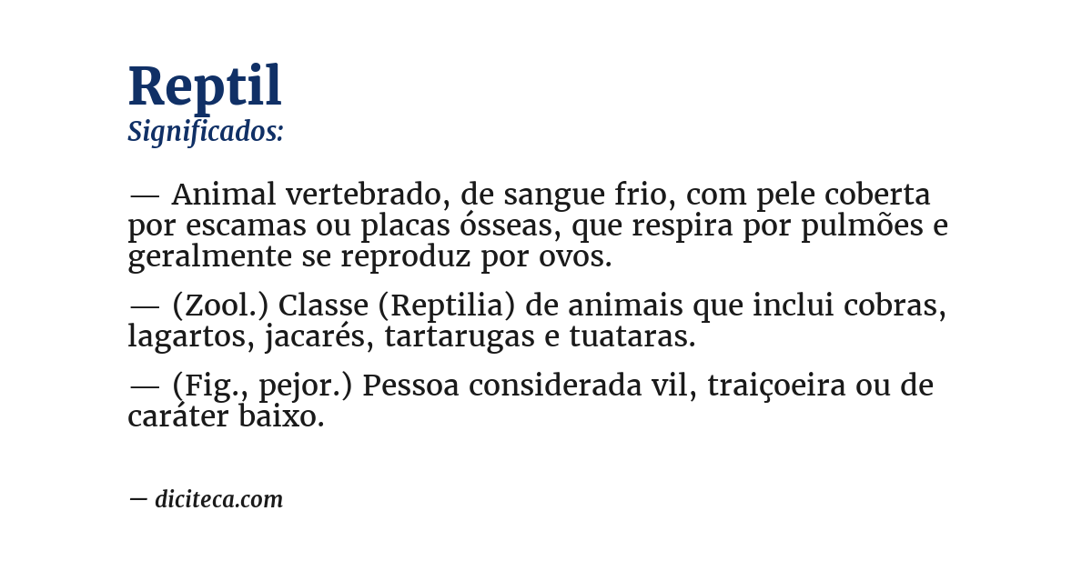 Significado de reptil