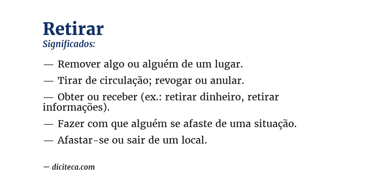 Significado de retirar