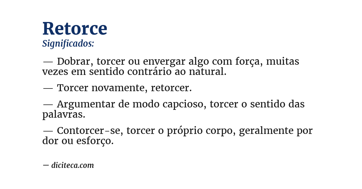 Significado de retorce
