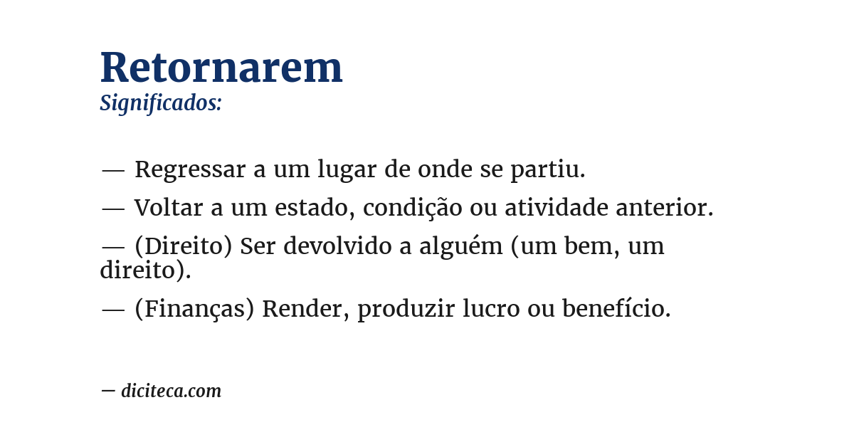 Significado de retornarem