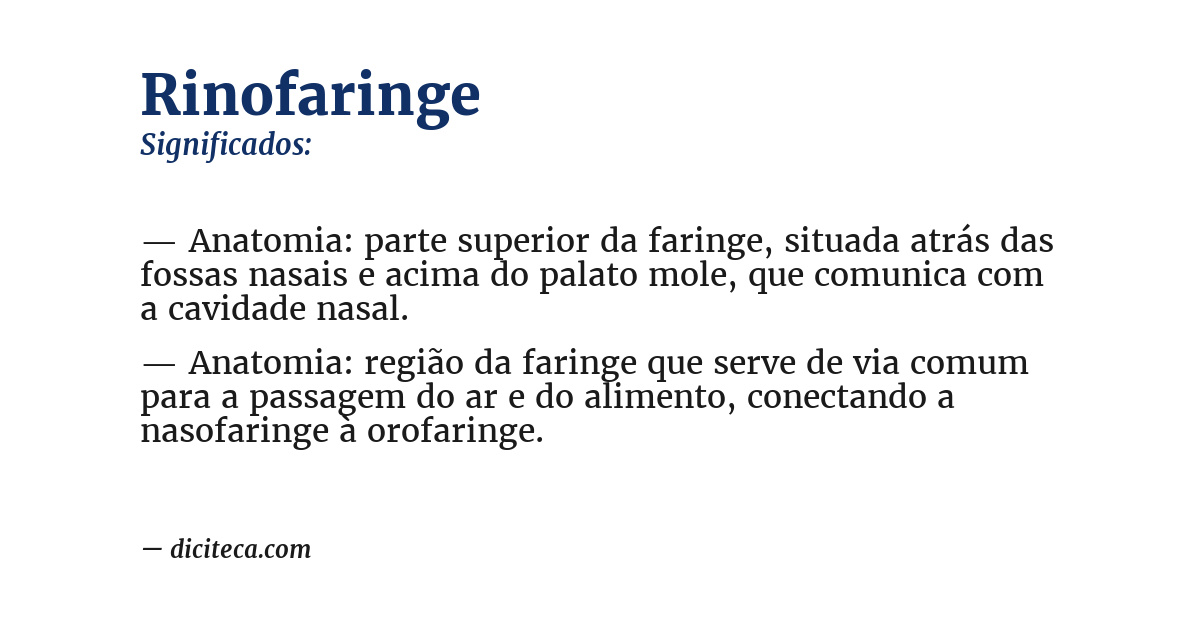 Significado de rinofaringe