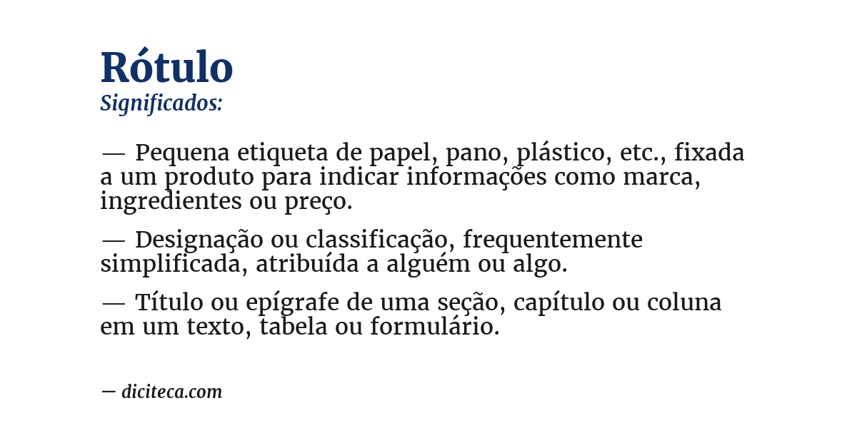 Significado de rótulo