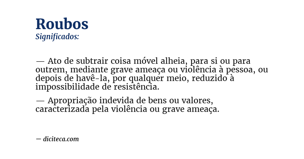 Significado de roubos