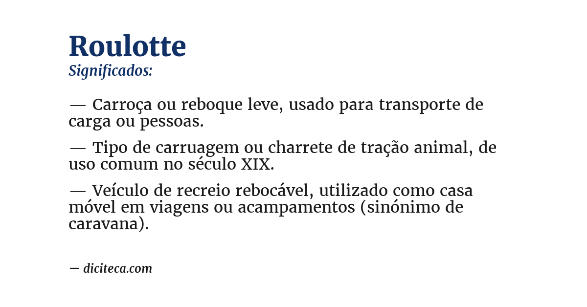 Significado de roulotte