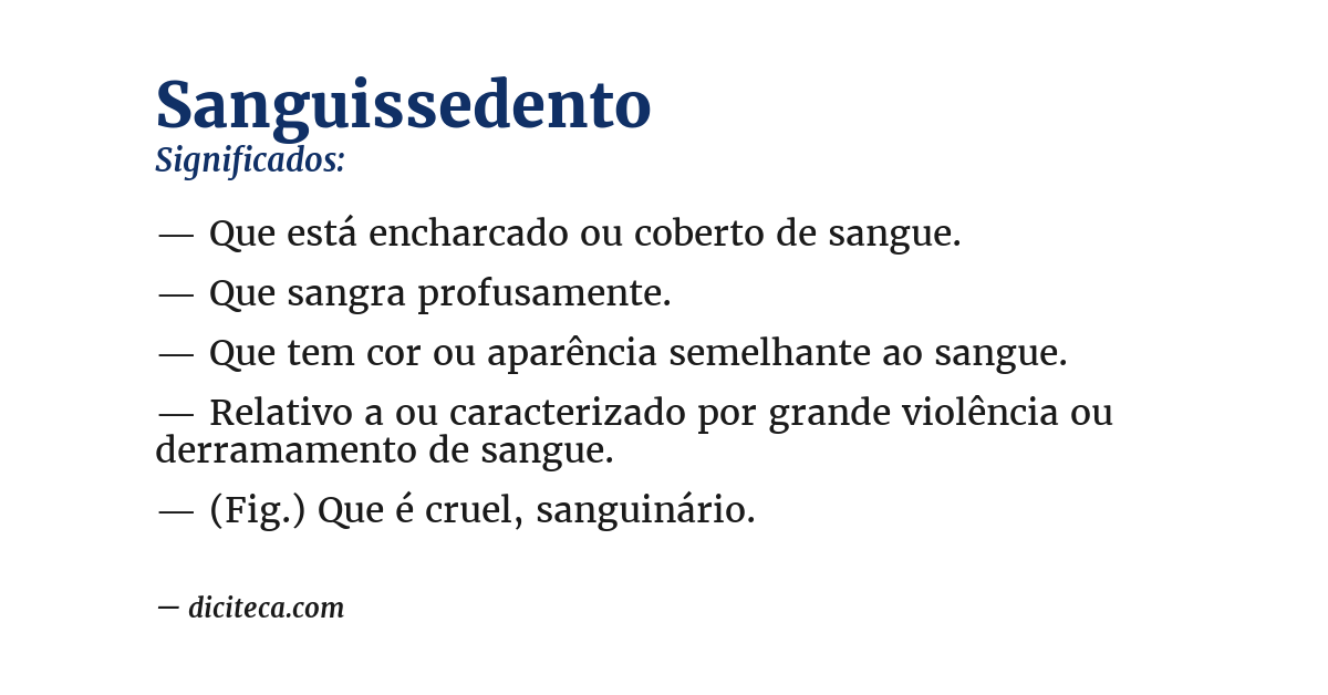 Significado de sanguissedento