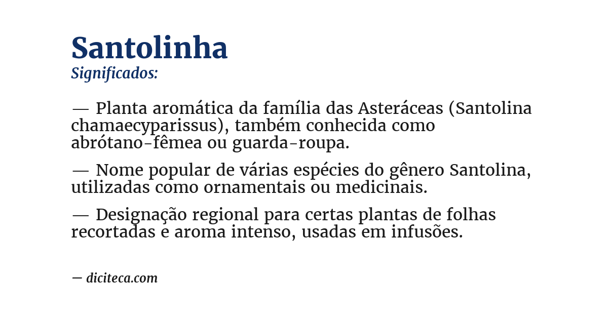 Significado de santolinha