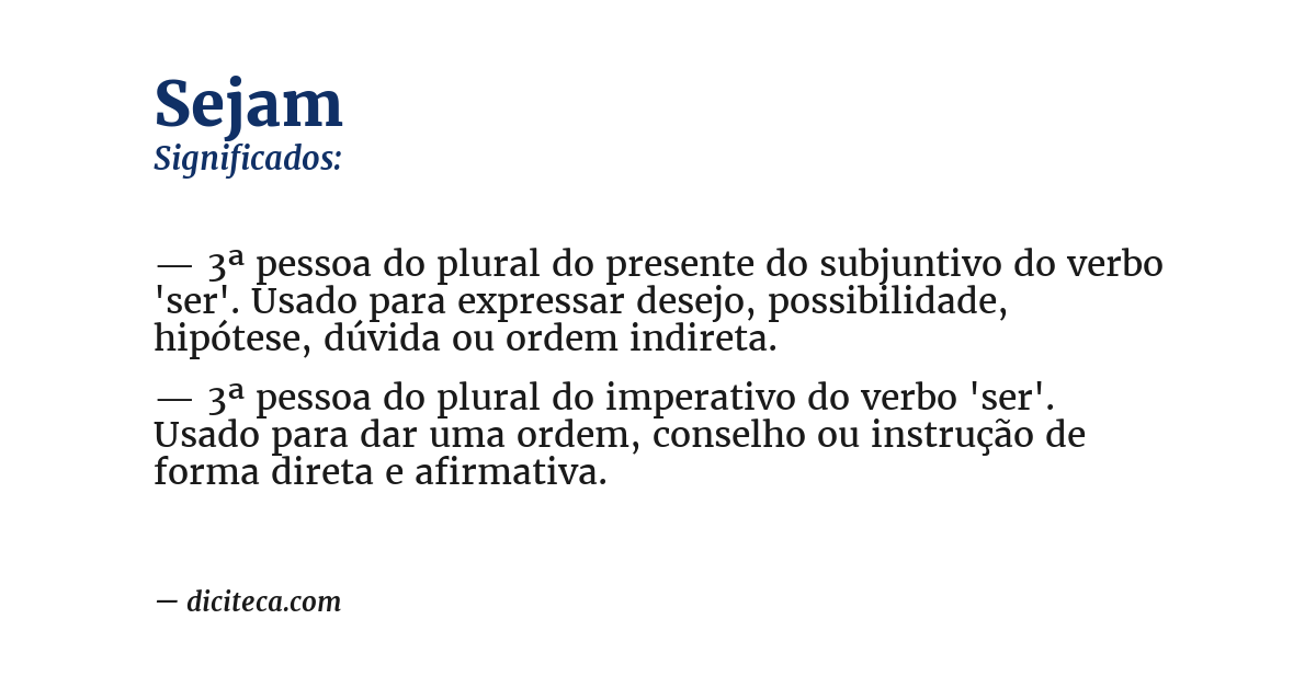 Significado de sejam