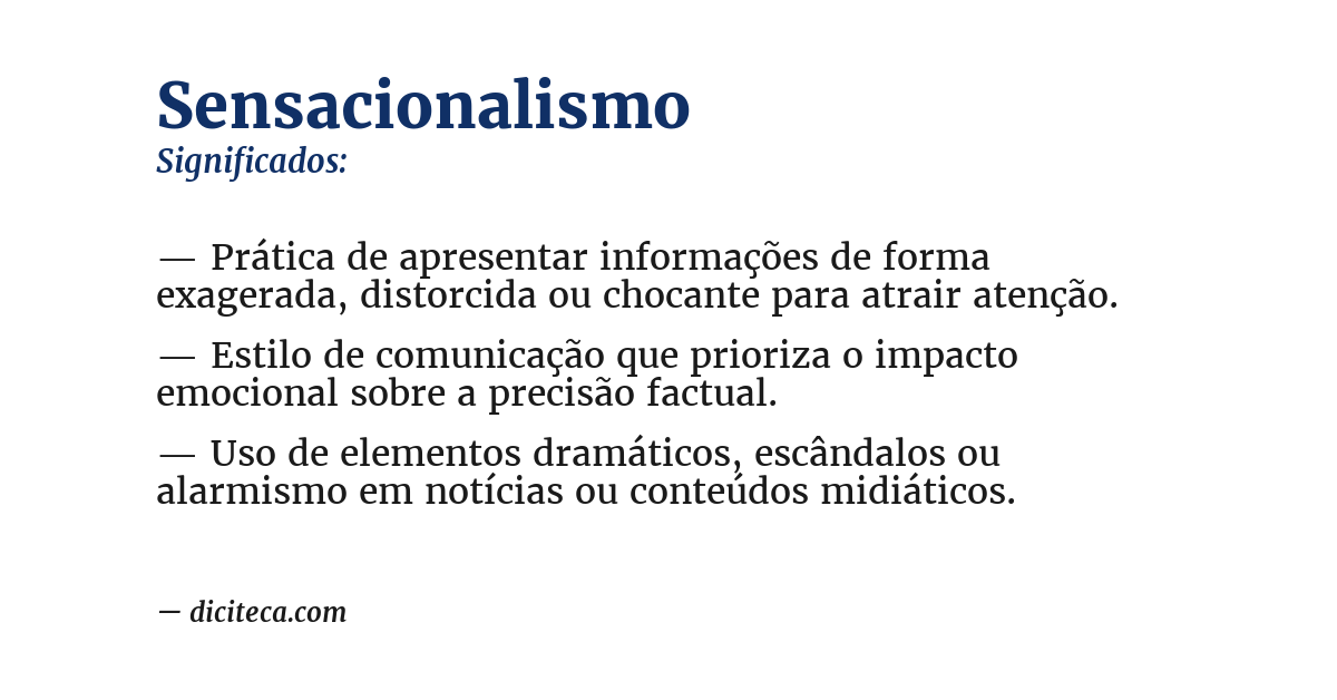 Significado de sensacionalismo