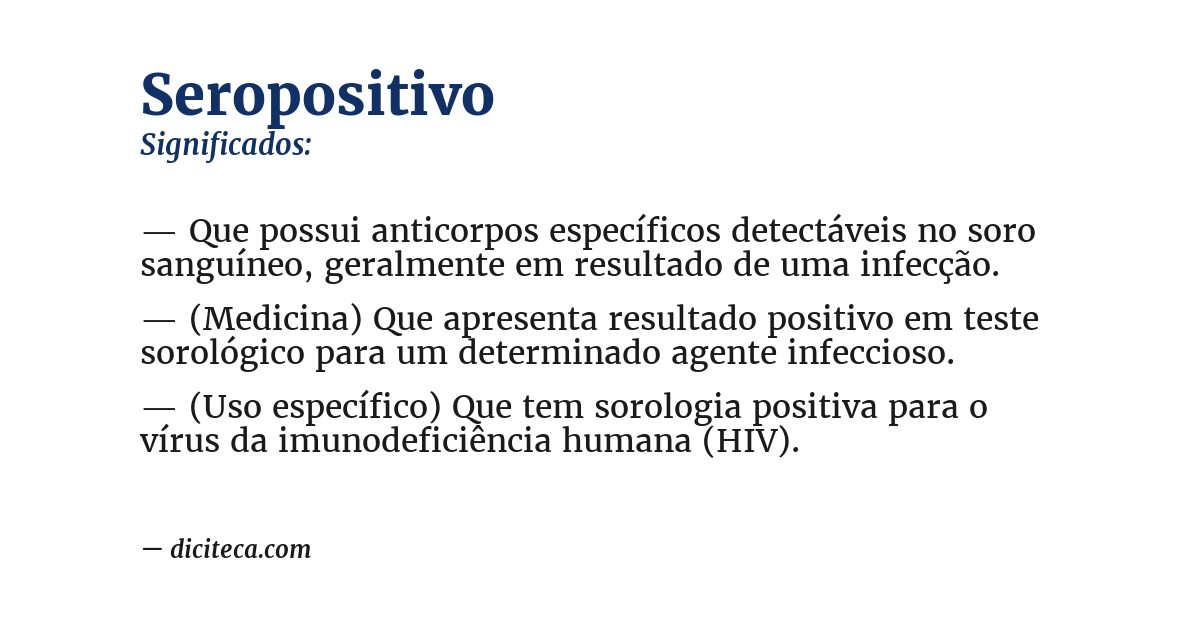 Significado de seropositivo