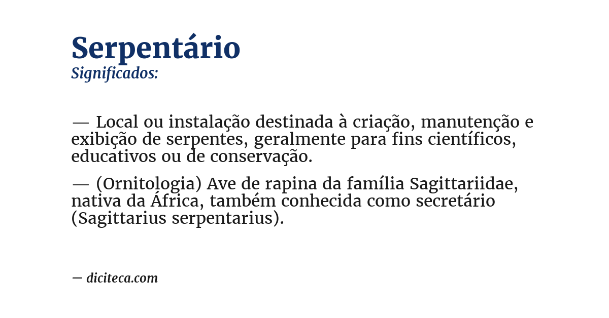 Significado de serpentário