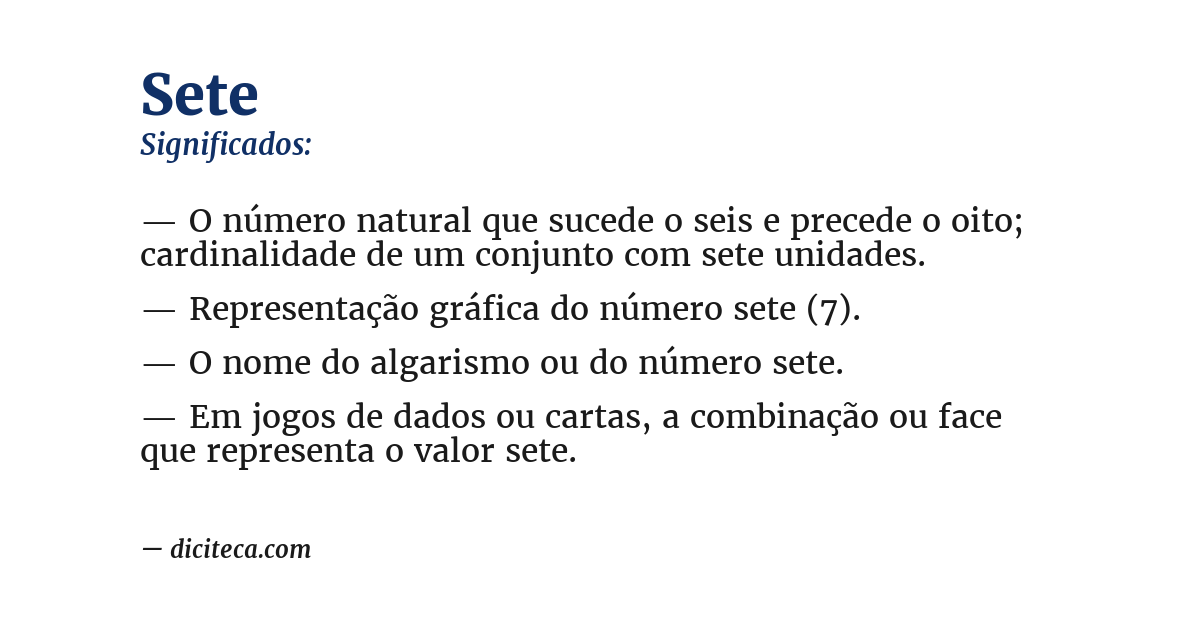 Significado de sete