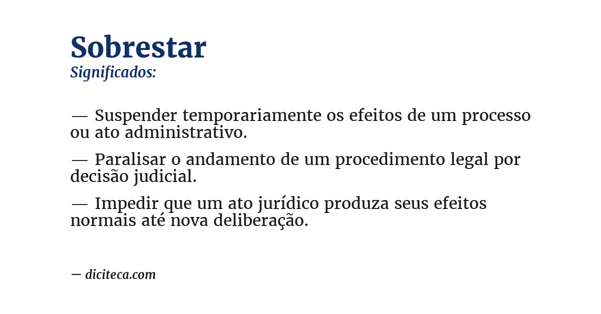 Significado de sobrestar