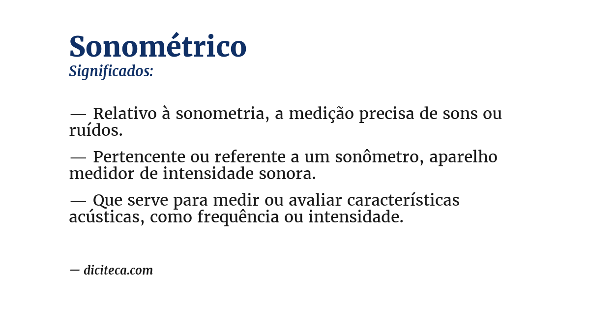 Significado de sonométrico