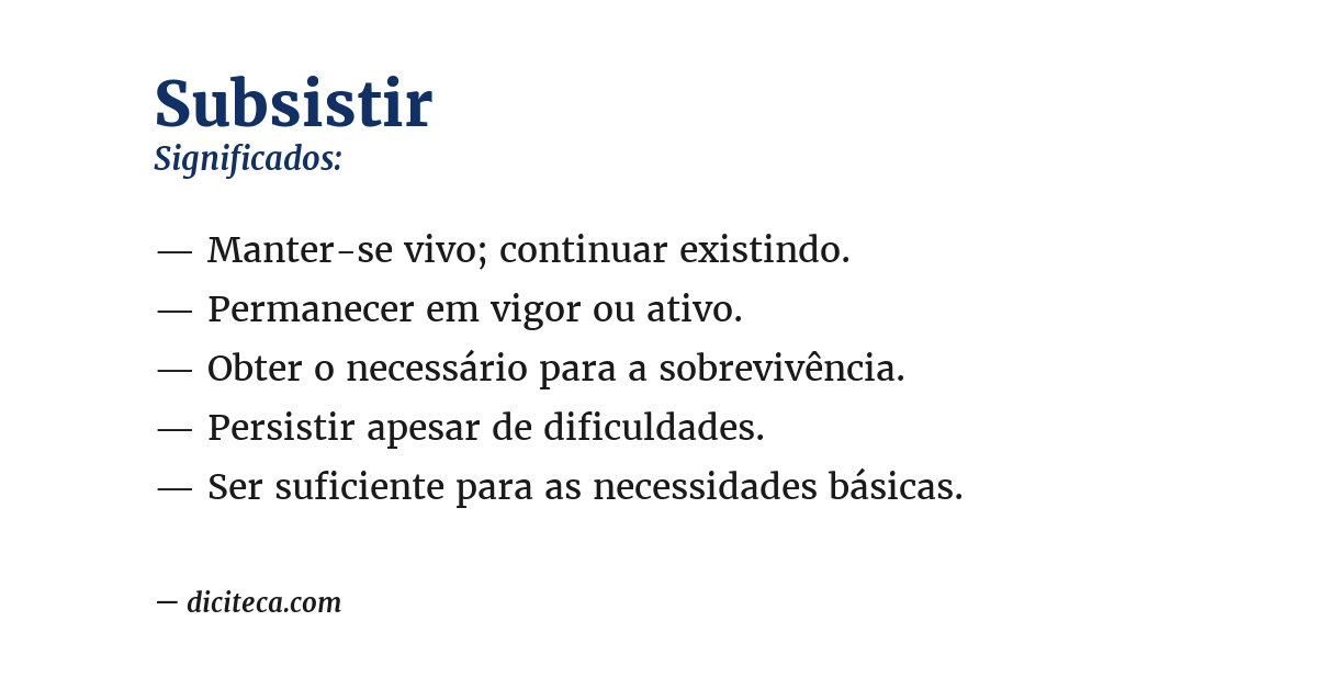 Significado de subsistir