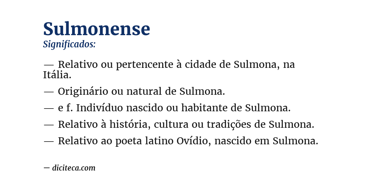 Significado de sulmonense