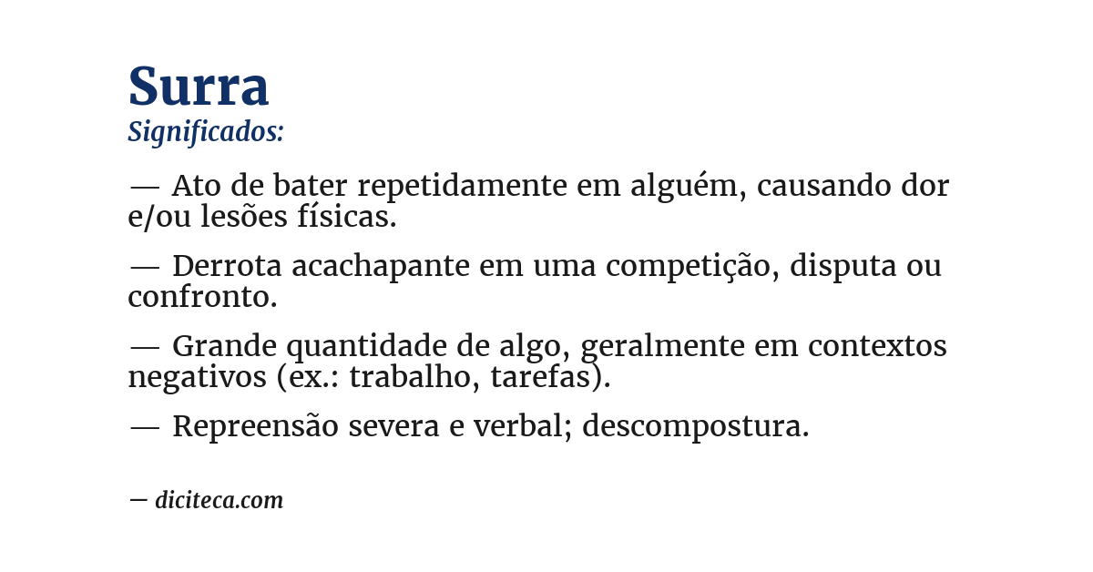 Significado de surra