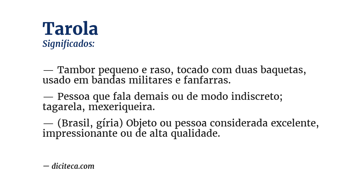 Significado de tarola