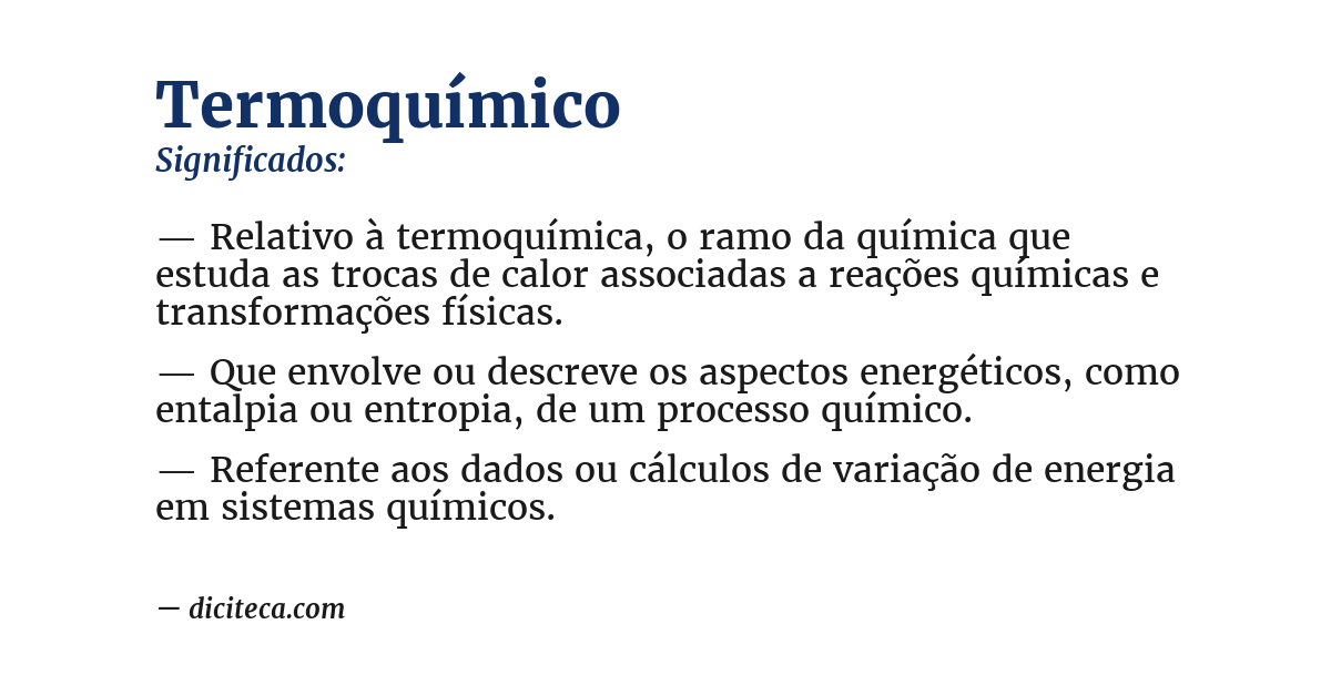 Significado de termoquímico