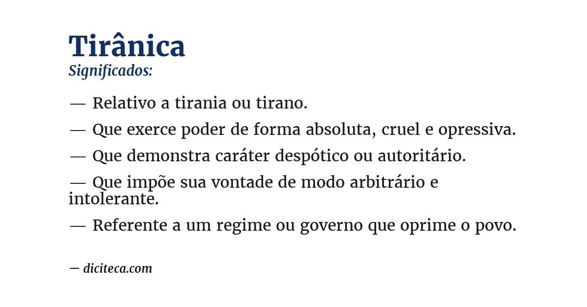 Significado de tirânica