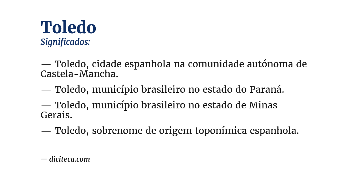 Significado de toledo