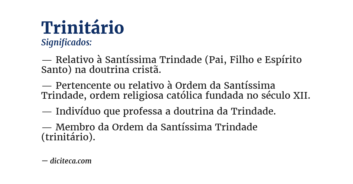Significado de trinitário
