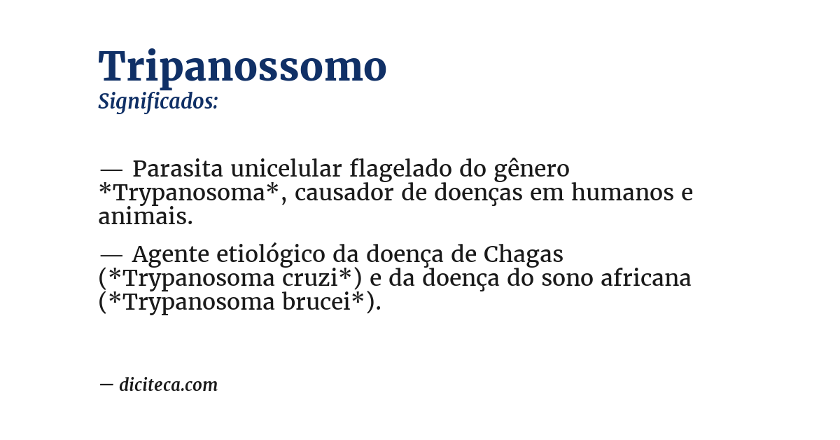 Significado de tripanossomo